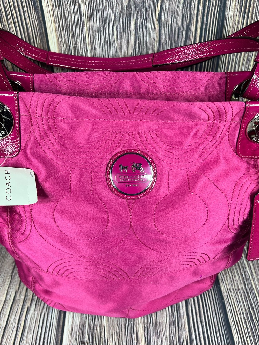 BRAND NEW W/TAGS Coach Alex Large Rasberry 16” Quilted Tote $248 MRSP Authentic